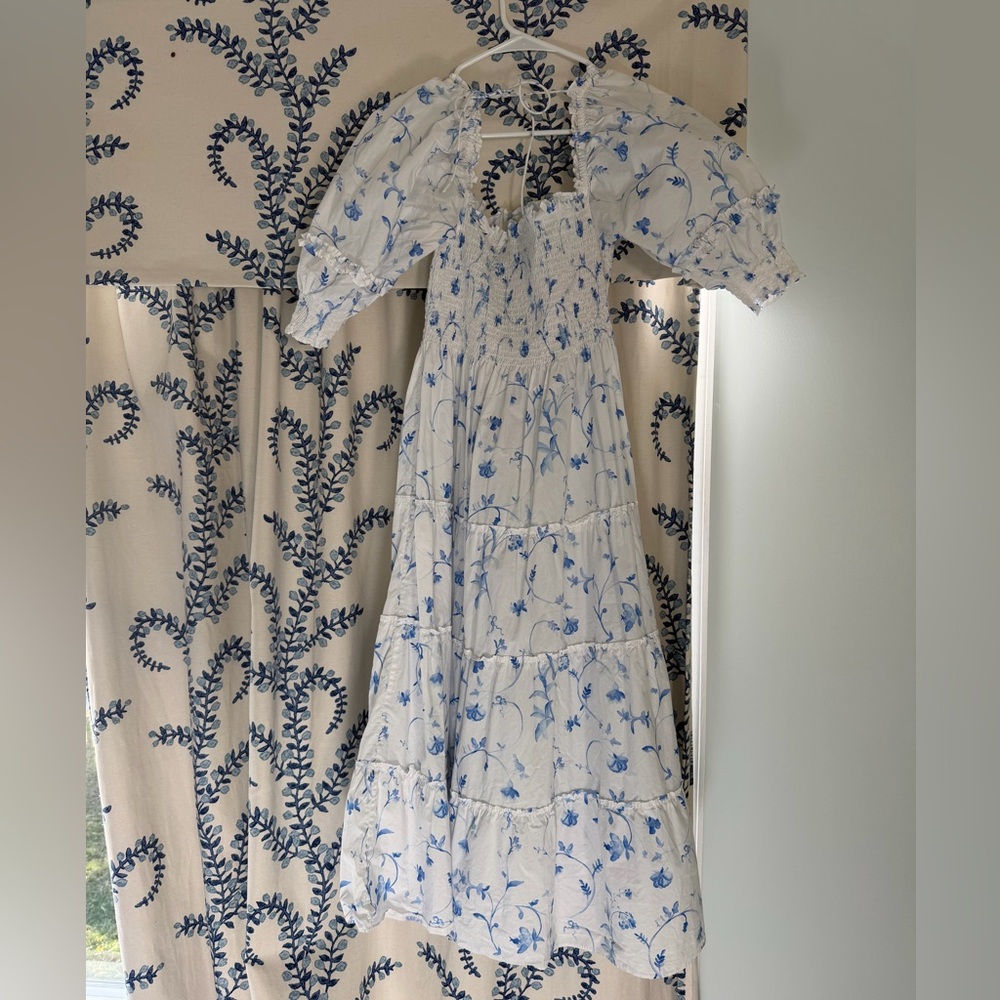 Hill House Blue Floral Midi Dress - Picture 3 of 4